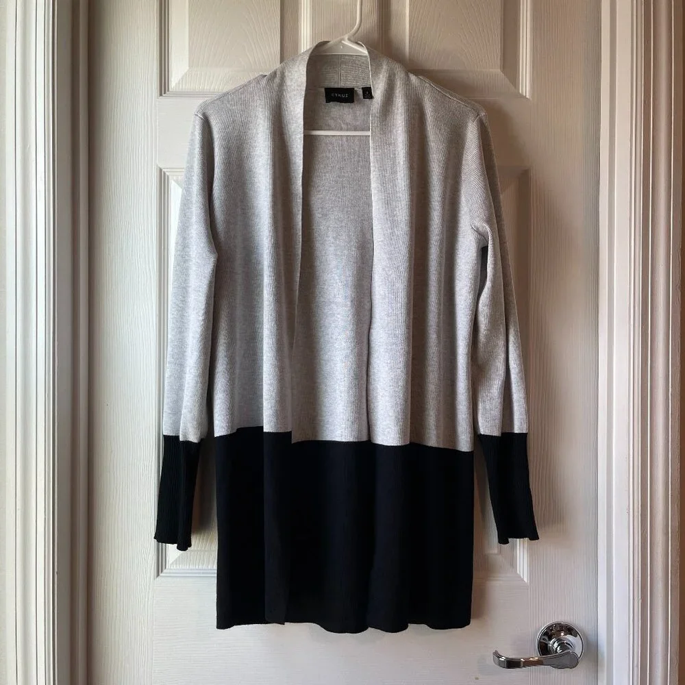 Two-Tone Open-Front Cardigan Size Small - Picture 1 of 10